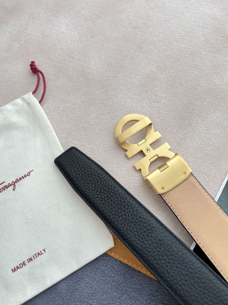 Ferragamo Gancini Buckle Black Leather Belt view
