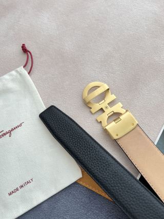 Ferragamo Gancini Buckle Black Leather Belt view 8