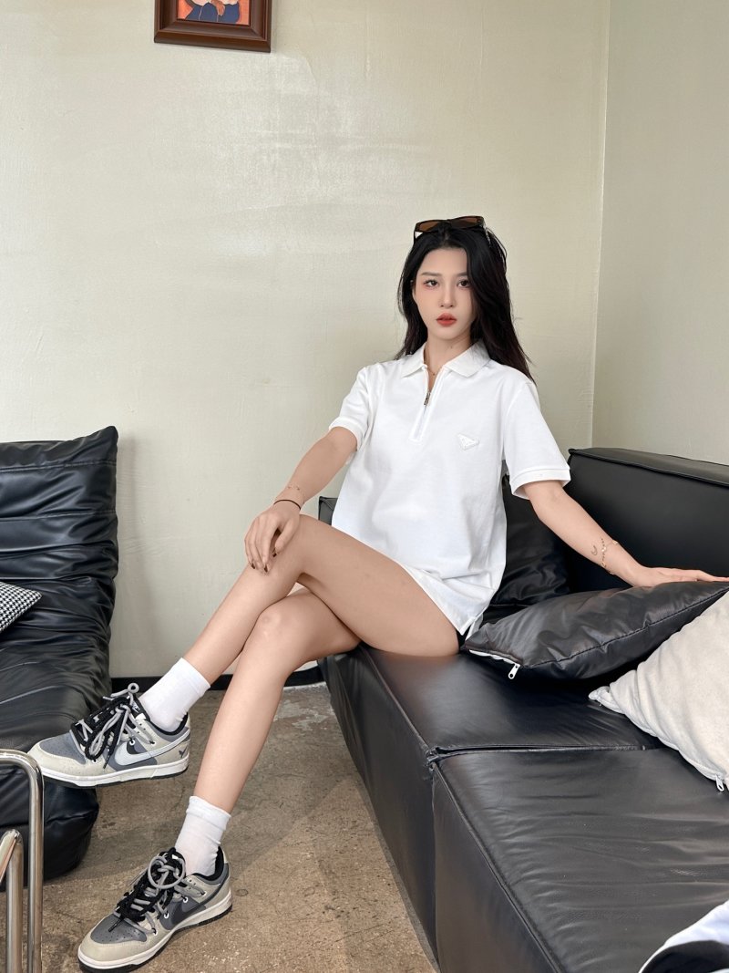Prada White Short-Sleeve Polo T-Shirt view