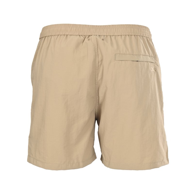 Beige Nylon Shorts with Checkered Side Stripe view