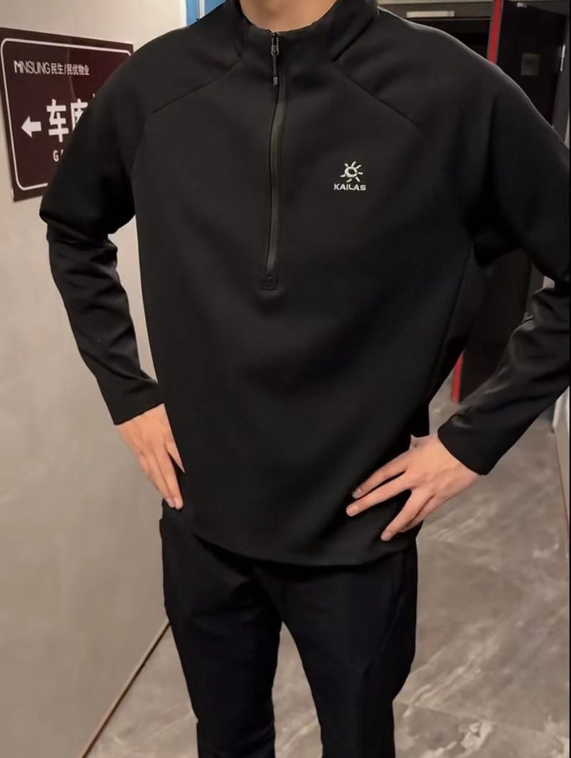 Black Quarter-Zip Long-Sleeve T-Shirt view