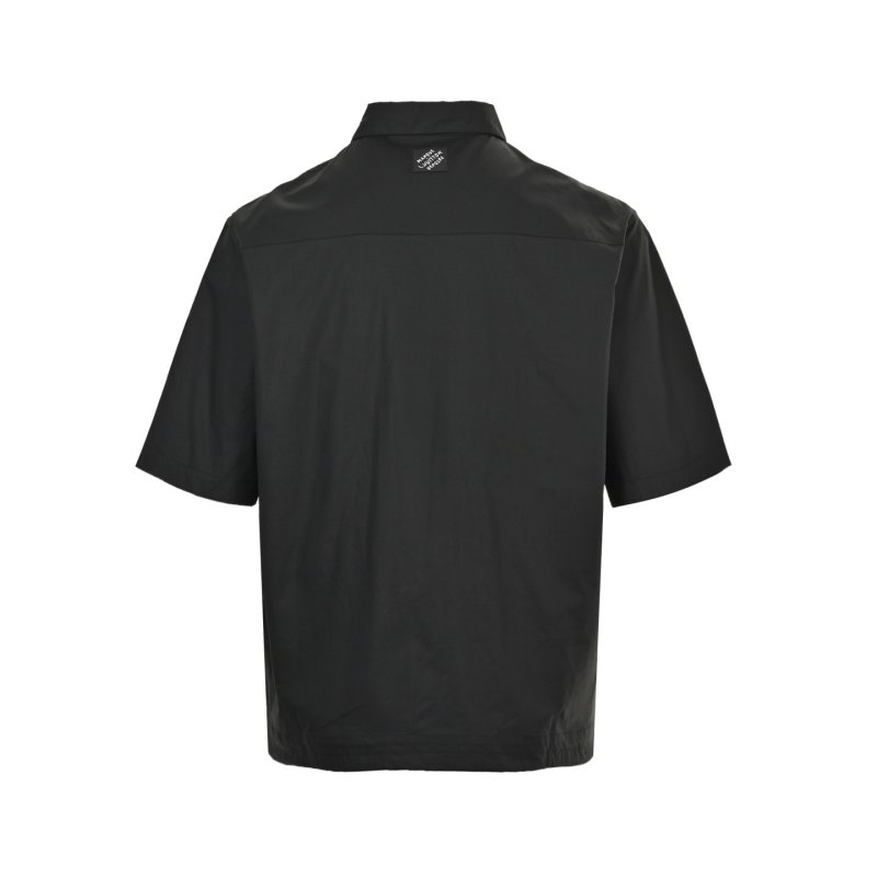 Black Monogram Short Sleeve Button-Up Shirt view