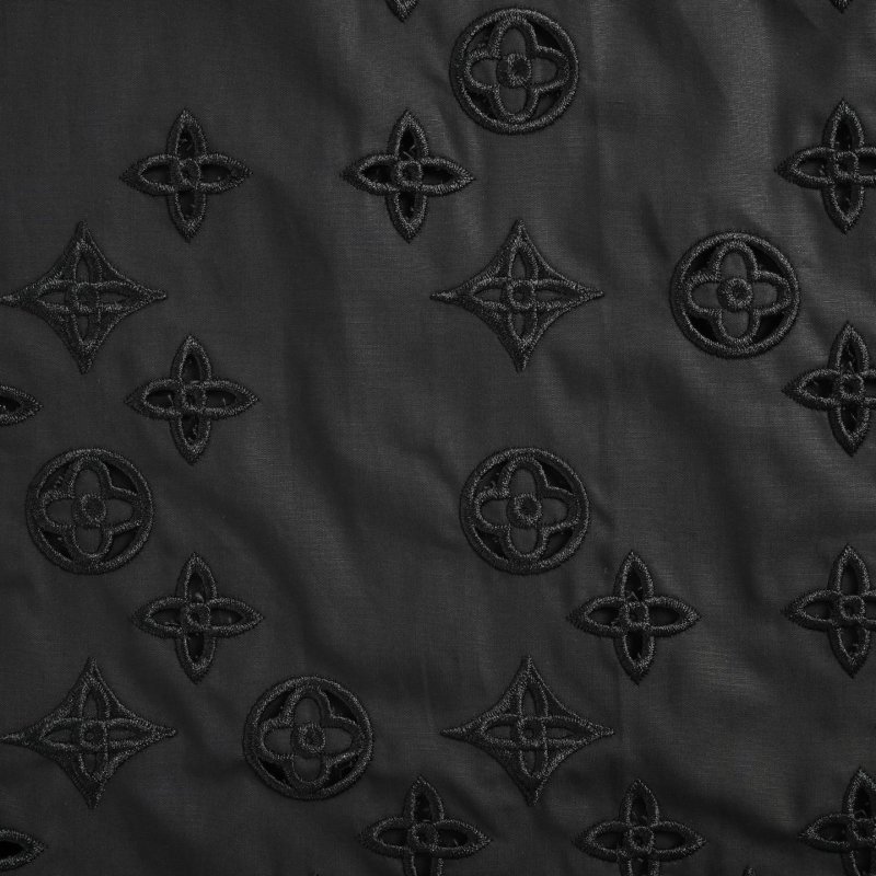 Black Monogram Short Sleeve Button-Up Shirt view