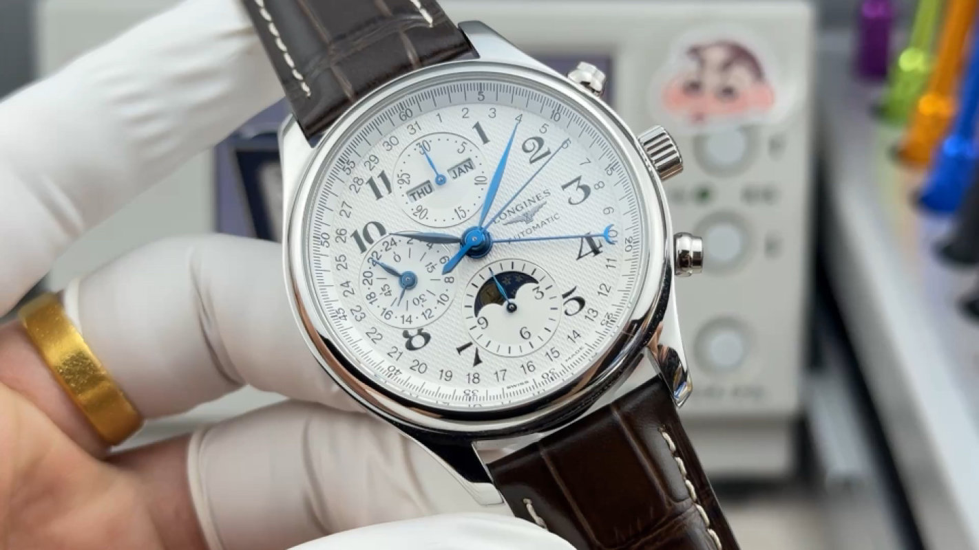 Longines Master Moonphase Automatic Chronograph 42mm Silver