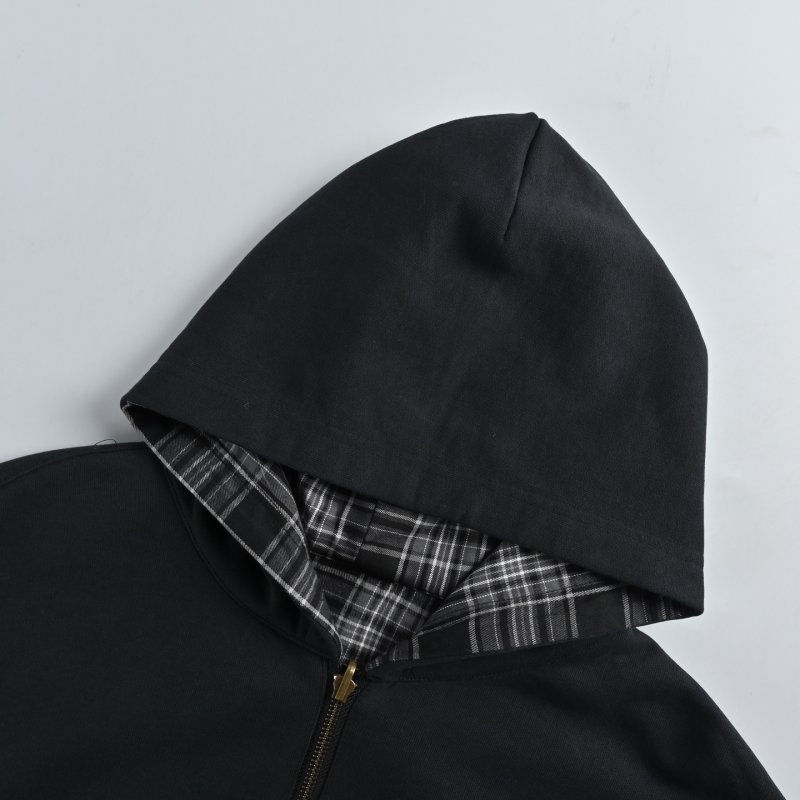 Black & White Plaid Oversized Bomber Jacket view