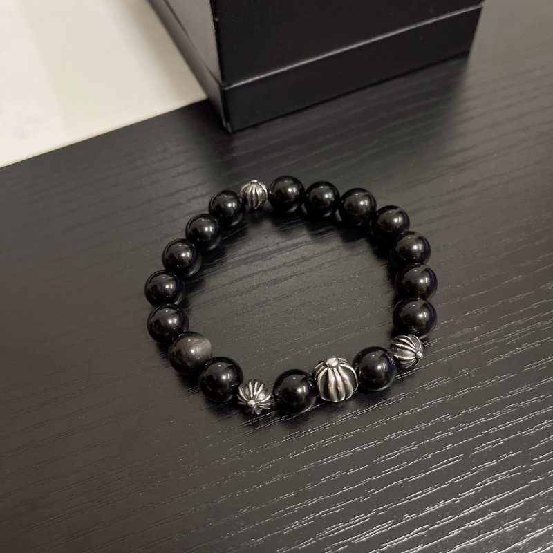 Chrome Hearts Silver Ball Cross Bead Bracelet view