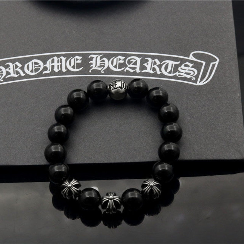 Chrome Hearts Silver Ball Cross Bead Bracelet view