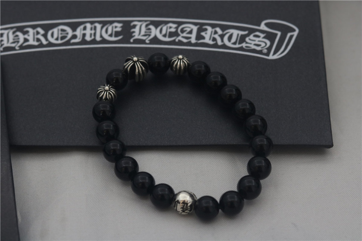 Chrome Hearts Silver Ball Cross Bead Bracelet view