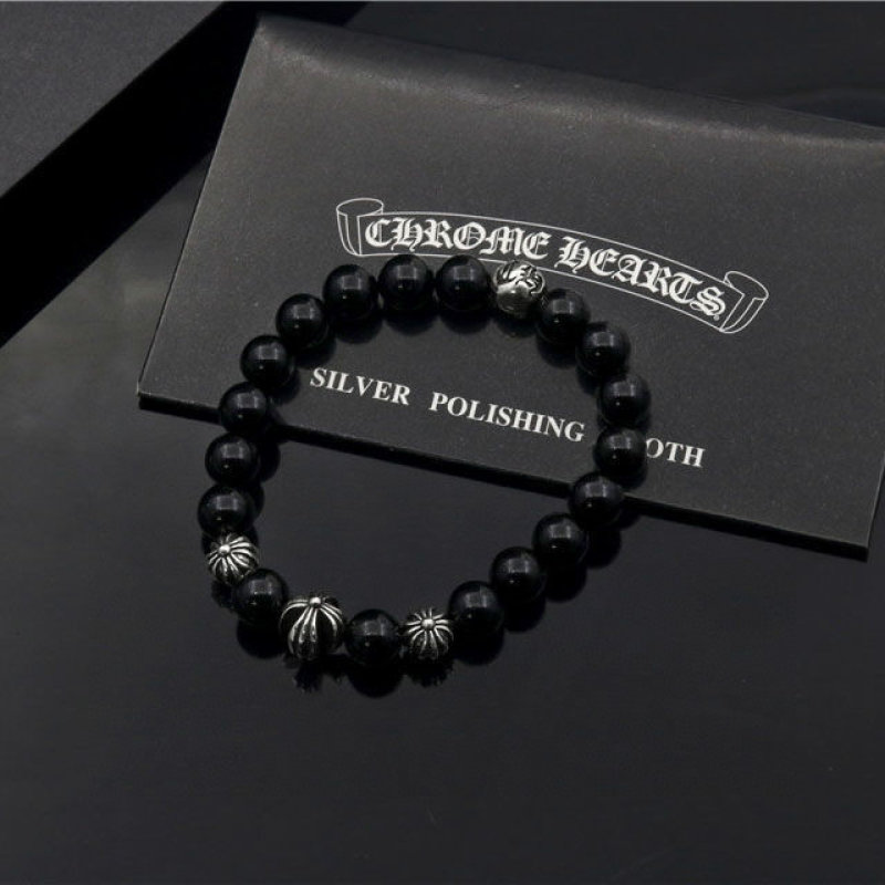 Chrome Hearts Silver Ball Cross Bead Bracelet view