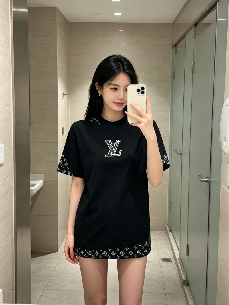 Louis Vuitton LV Embroidered Black T-Shirt view