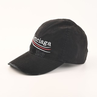 Balenciaga Distressed Wave Logo Baseball Cap Black view 2