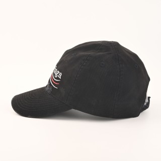 Balenciaga Distressed Wave Logo Baseball Cap Black view 3