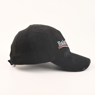 Balenciaga Distressed Wave Logo Baseball Cap Black view 4
