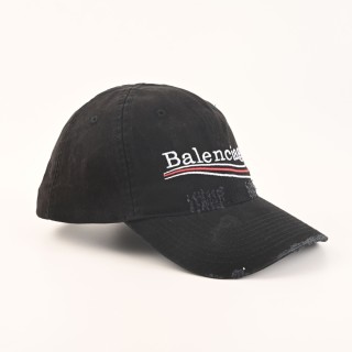 Balenciaga Distressed Wave Logo Baseball Cap Black view 5