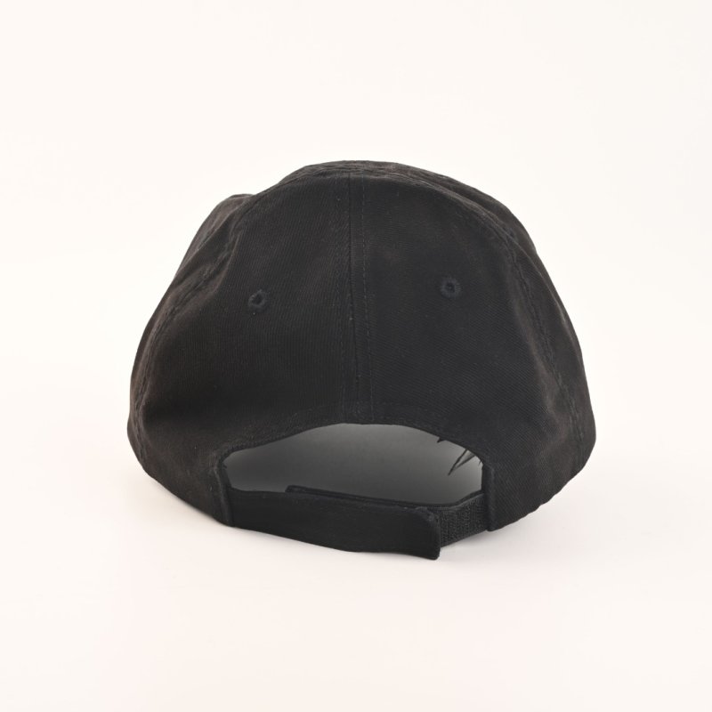 Balenciaga Distressed Wave Logo Baseball Cap Black view