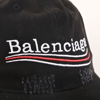 Balenciaga Distressed Wave Logo Baseball Cap Black view 7