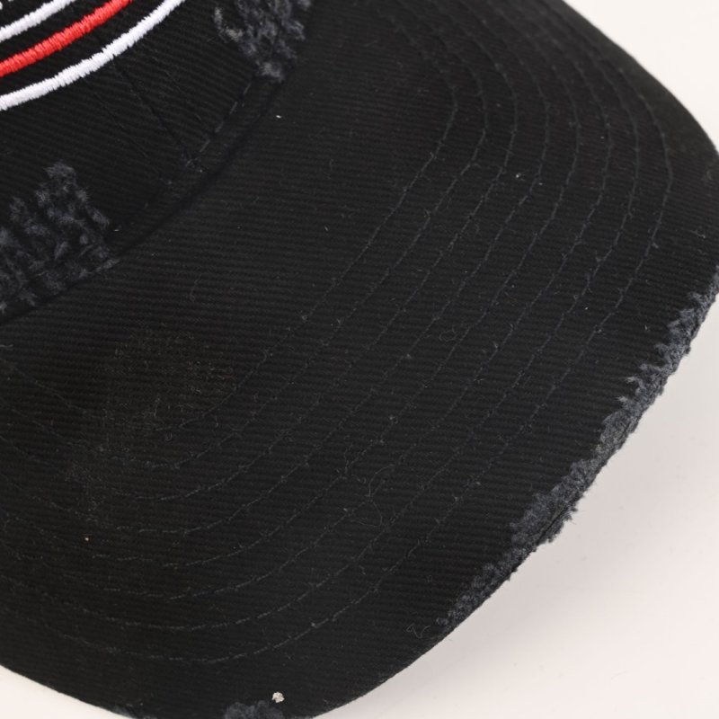 Balenciaga Distressed Wave Logo Baseball Cap Black view