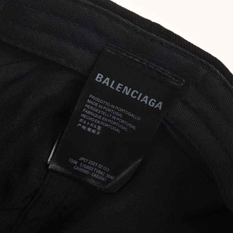 Balenciaga Distressed Wave Logo Baseball Cap Black view