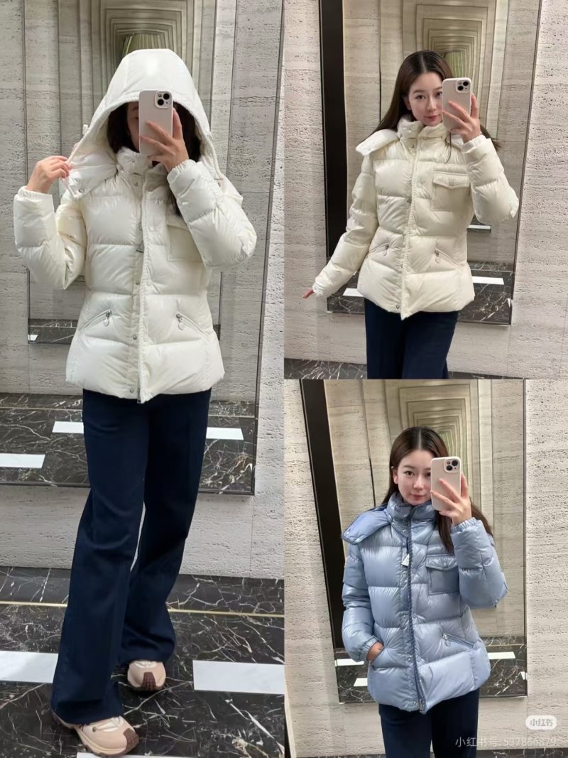 Light Blue Puffer Down Jacket with Quilted Design view