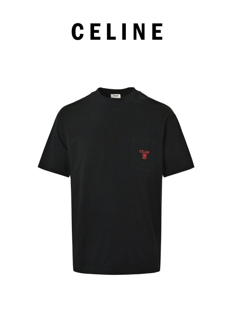 Celine Black Logo Pocket T-Shirt view