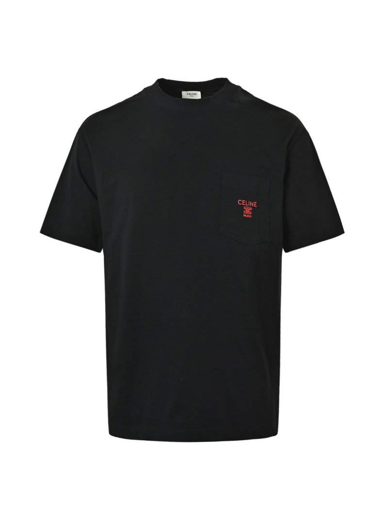 Celine Black Logo Pocket T-Shirt view