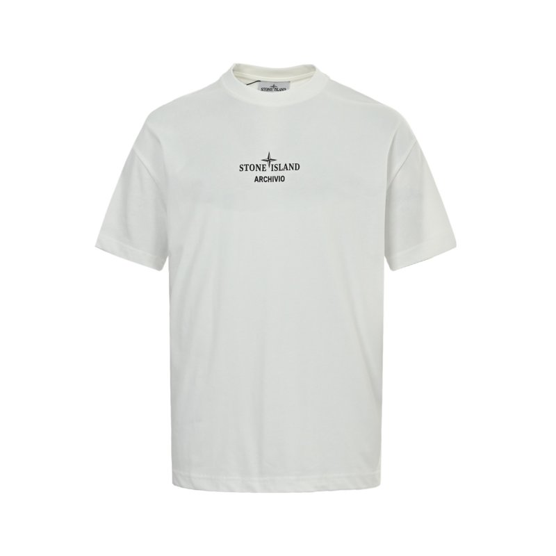 Stone Island White Graphic T-Shirt Formula Steel Autumn Winter view