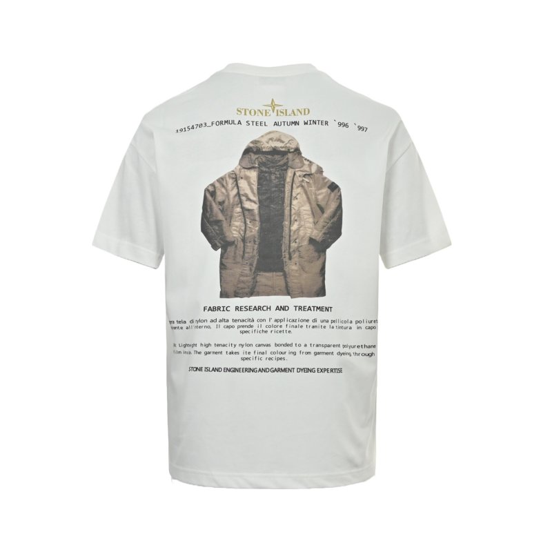 Stone Island White Graphic T-Shirt Formula Steel Autumn Winter view