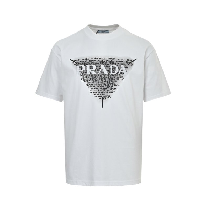 Prada Repetitive Logo White T-Shirt view