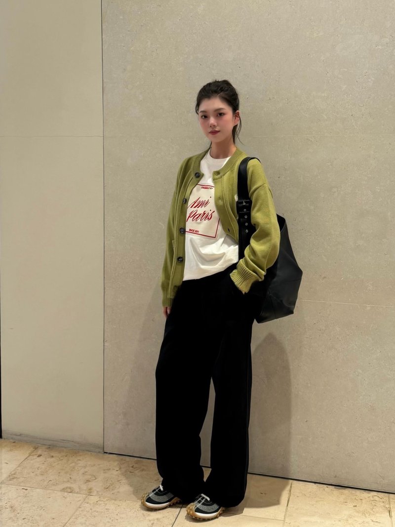 Ami Paris Inspired Cream T-Shirt with Red Logo Print view