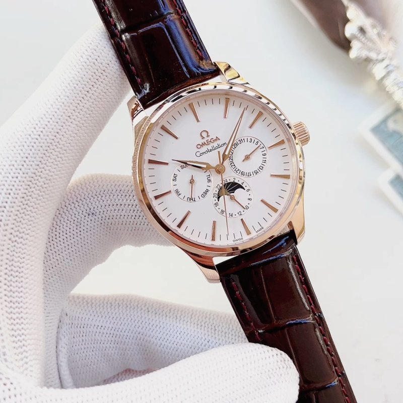 Omega Constellation Moon Phase Rose Gold Watch