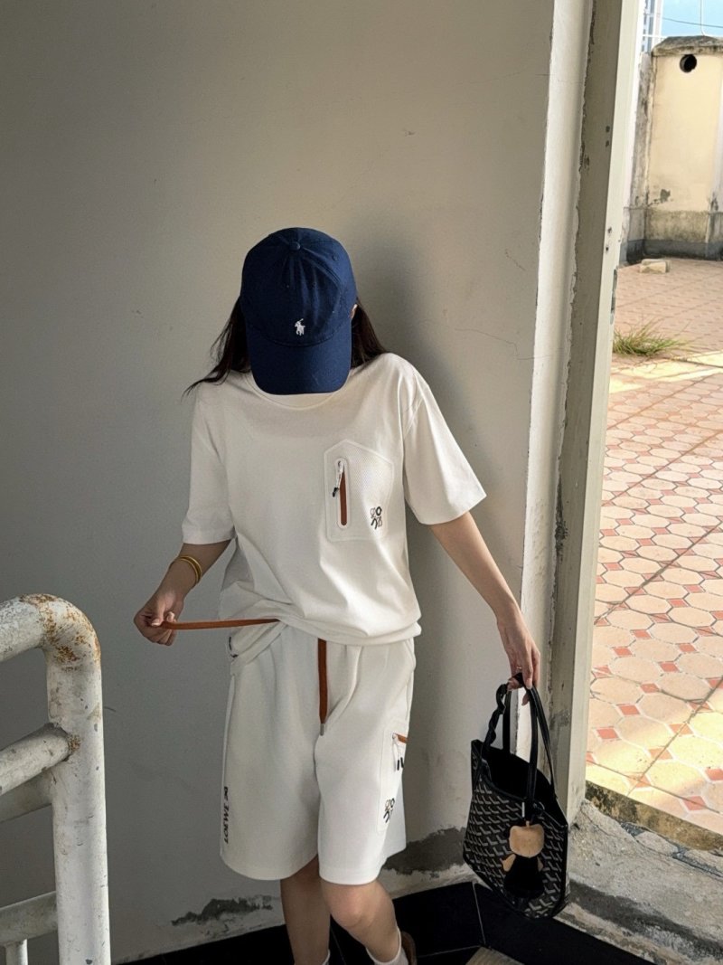 White Casual Shorts with Embroidered Details view