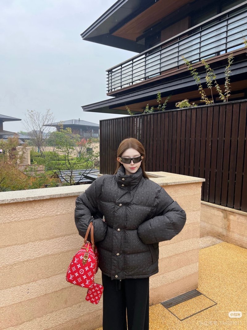 Black Quilted Puffer Down Jacket view