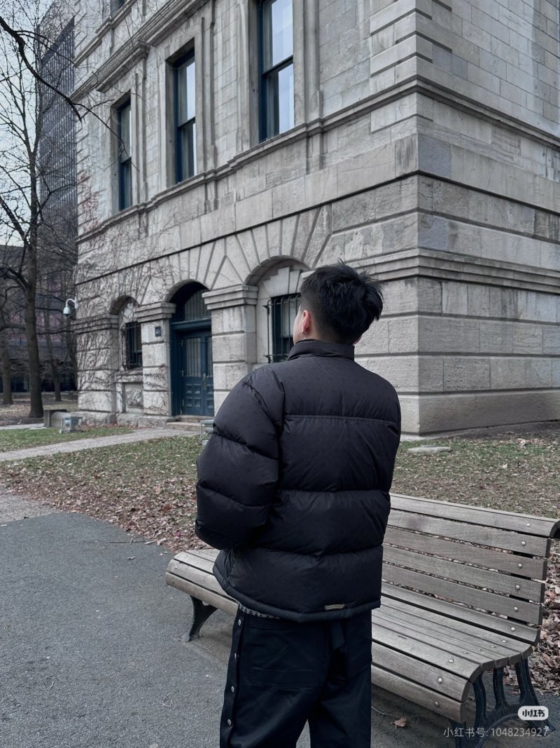 Black Quilted Puffer Down Jacket view