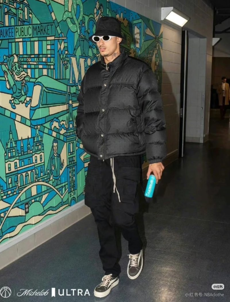 Black Quilted Puffer Down Jacket view