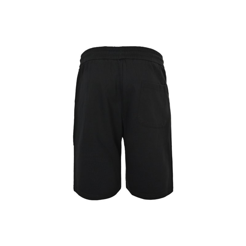 Black Knee-Length Shorts with White Logo Tape view