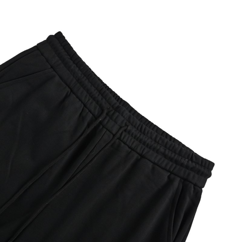 Black Knee-Length Shorts with White Logo Tape view