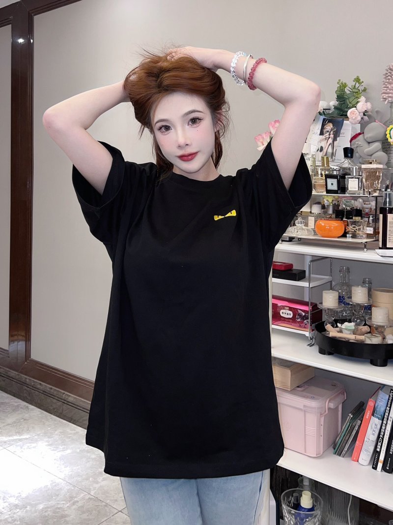 Black Oversized Short Sleeve T-Shirt with Yellow Embroidery view