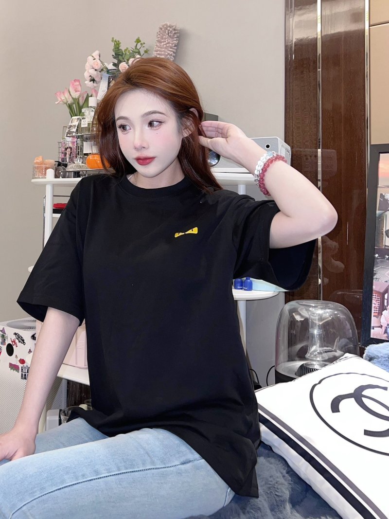 Black Oversized Short Sleeve T-Shirt with Yellow Embroidery view