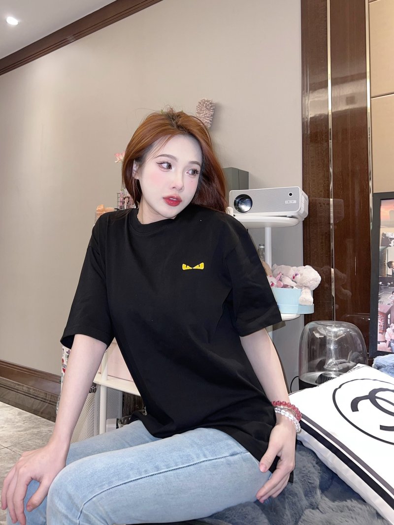 Black Oversized Short Sleeve T-Shirt with Yellow Embroidery view