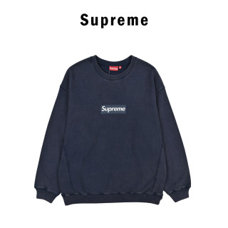 Supreme Cracked Box Logo Crewneck Sweatshirt Navy