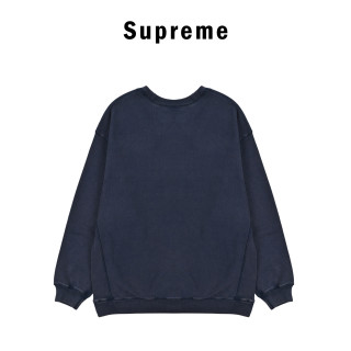 Supreme Cracked Box Logo Crewneck Sweatshirt Navy view 2