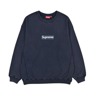 Supreme Cracked Box Logo Crewneck Sweatshirt Navy view 3