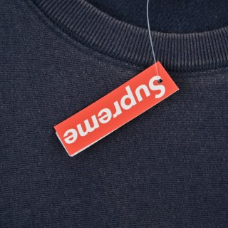 Supreme Cracked Box Logo Crewneck Sweatshirt Navy view 7
