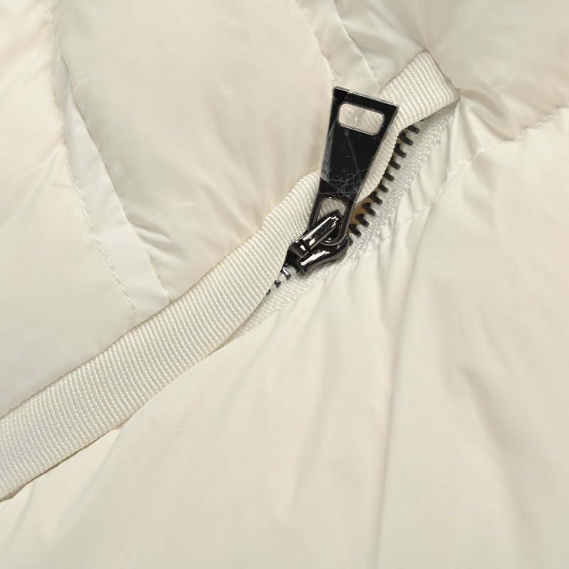 White Puffer Down Jacket with Faux Fur Collar view