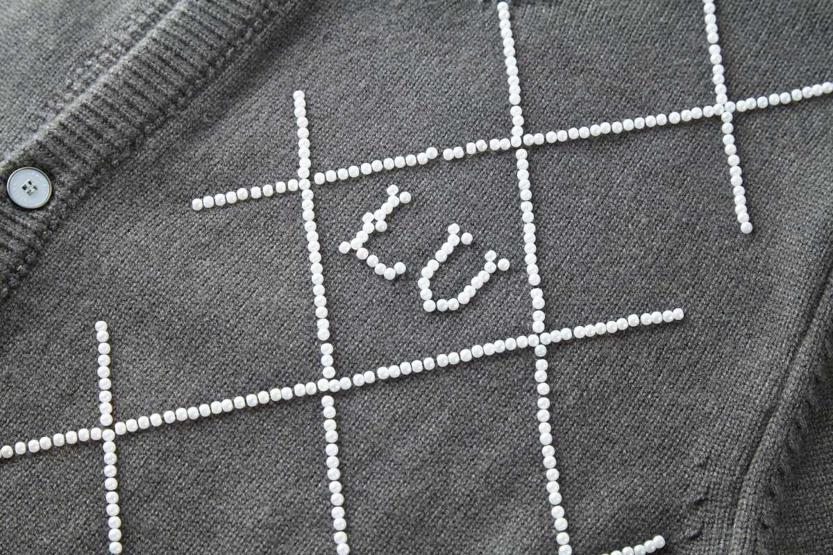 Louis Vuitton Diamond Quilted Knit Cardigan Charcoal Grey view