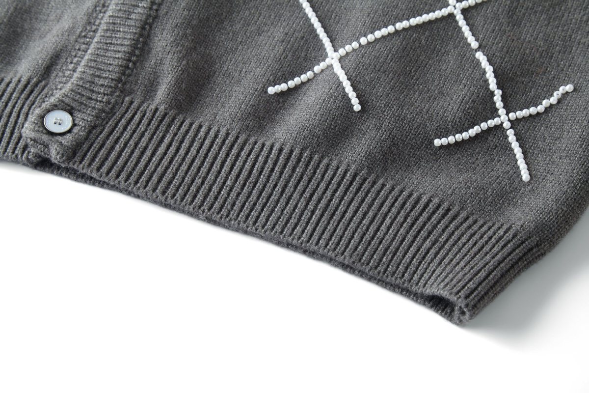 Louis Vuitton Diamond Quilted Knit Cardigan Charcoal Grey view