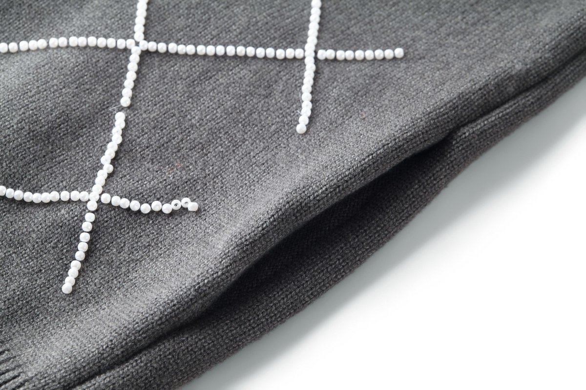 Louis Vuitton Diamond Quilted Knit Cardigan Charcoal Grey view