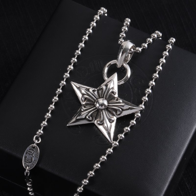 Chrome Hearts Silver Five-Pointed Star Pendant Necklace view