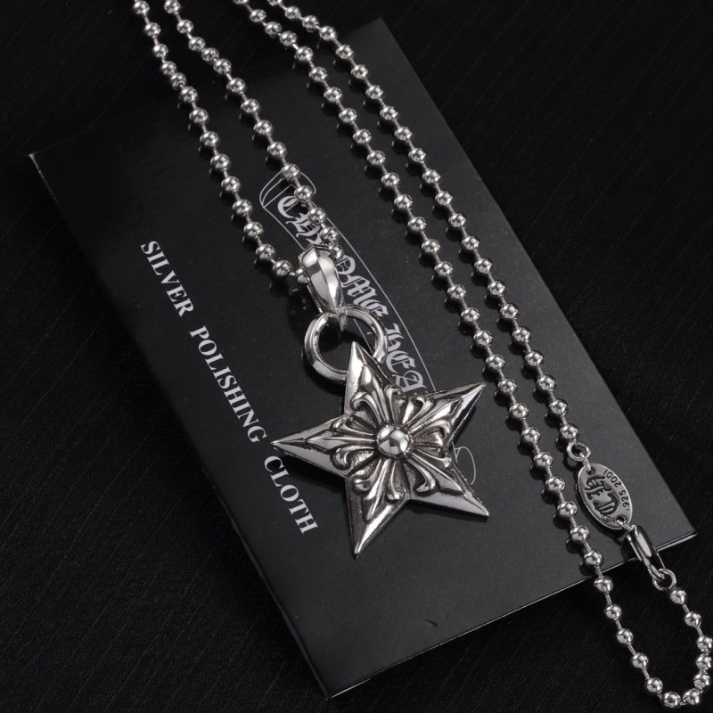 Chrome Hearts Silver Five-Pointed Star Pendant Necklace view