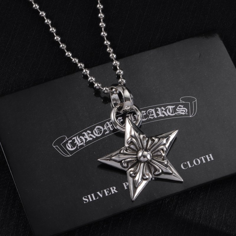 Chrome Hearts Silver Five-Pointed Star Pendant Necklace view